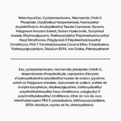 List of ingredients on a white background