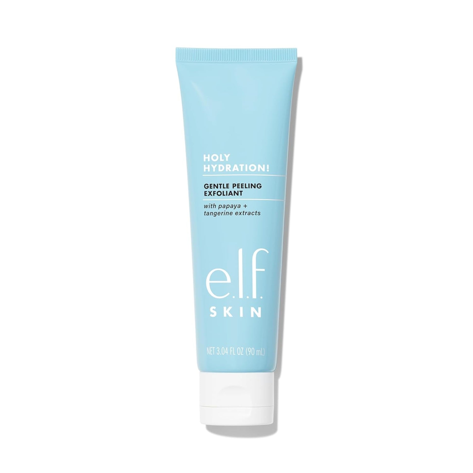 Tube of e.l.f. Skin Holy Hydration Gentle Peeling Exfoliant on a white background
