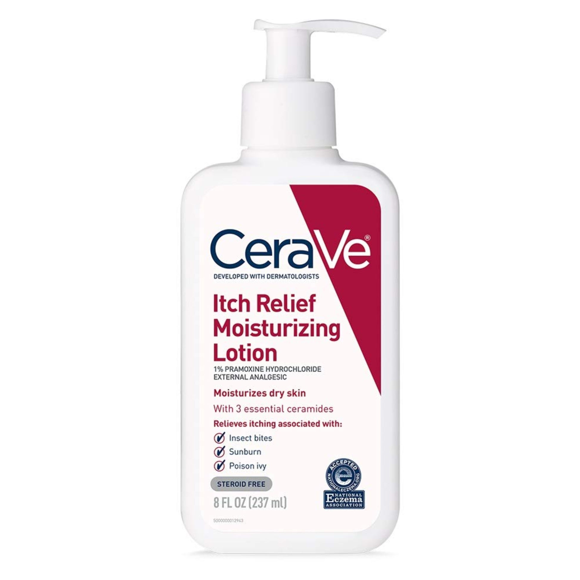 CeraVe Itch Relief Moisturizing Lotion bottle on a white background