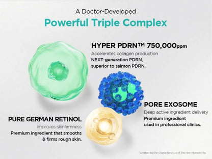 Advertisement for a skincare product with three main ingredients and their functions.