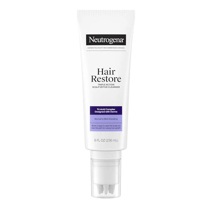 Neutrogena Hair Restore Scalp Detox Cleanser – Triple Acid Clarifying Scalp Treatment, Buildup Removal, Sulfate-Free, 236ml - Antiaging Cosmetics