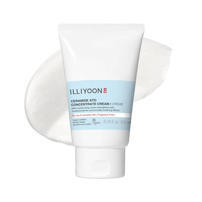 Tube of Illiyoon Ceramide Ato Concentrate Cream on a white background
