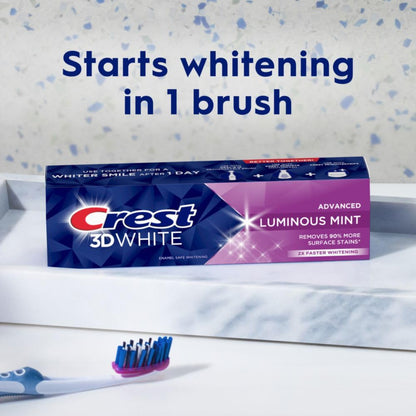 CREST 3D White , Toothpaste, Whiter teeth in 5 days, Luminous Mint, 104gr