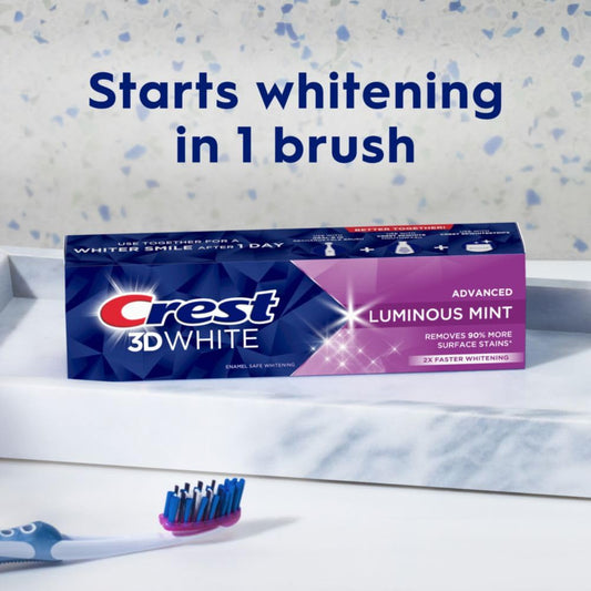 CREST 3D White , Toothpaste, Whiter teeth in 5 days, Luminous Mint, 104gr