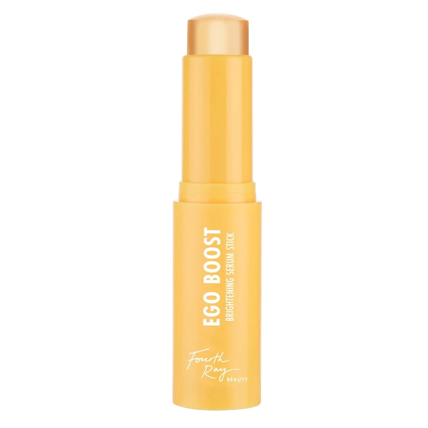 Yellow serum stick with 'EGO BOOST' text on a white background