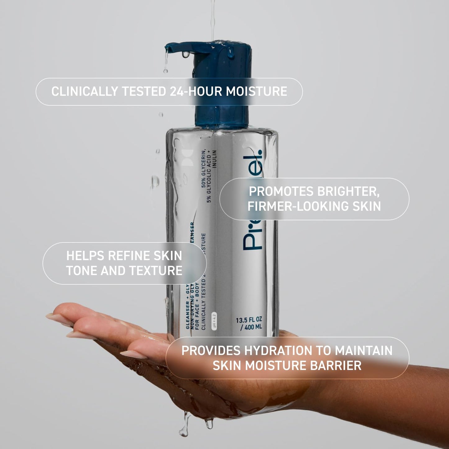 Prequel Glycolic Cleanser with Glycerin for Face and Body Wash 400ml