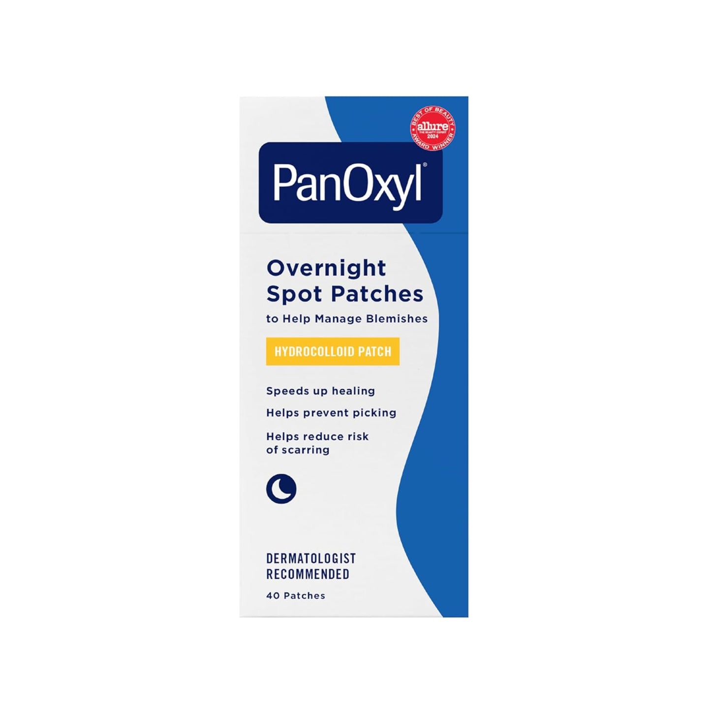 PanOxyl Overnight Spot Patches packaging on a white background