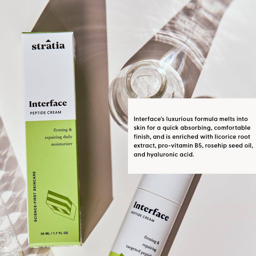 Stratia Interface Peptide Moisturizer Hydrating Barrier Repair Anti Aging Cream 50ml Stratia