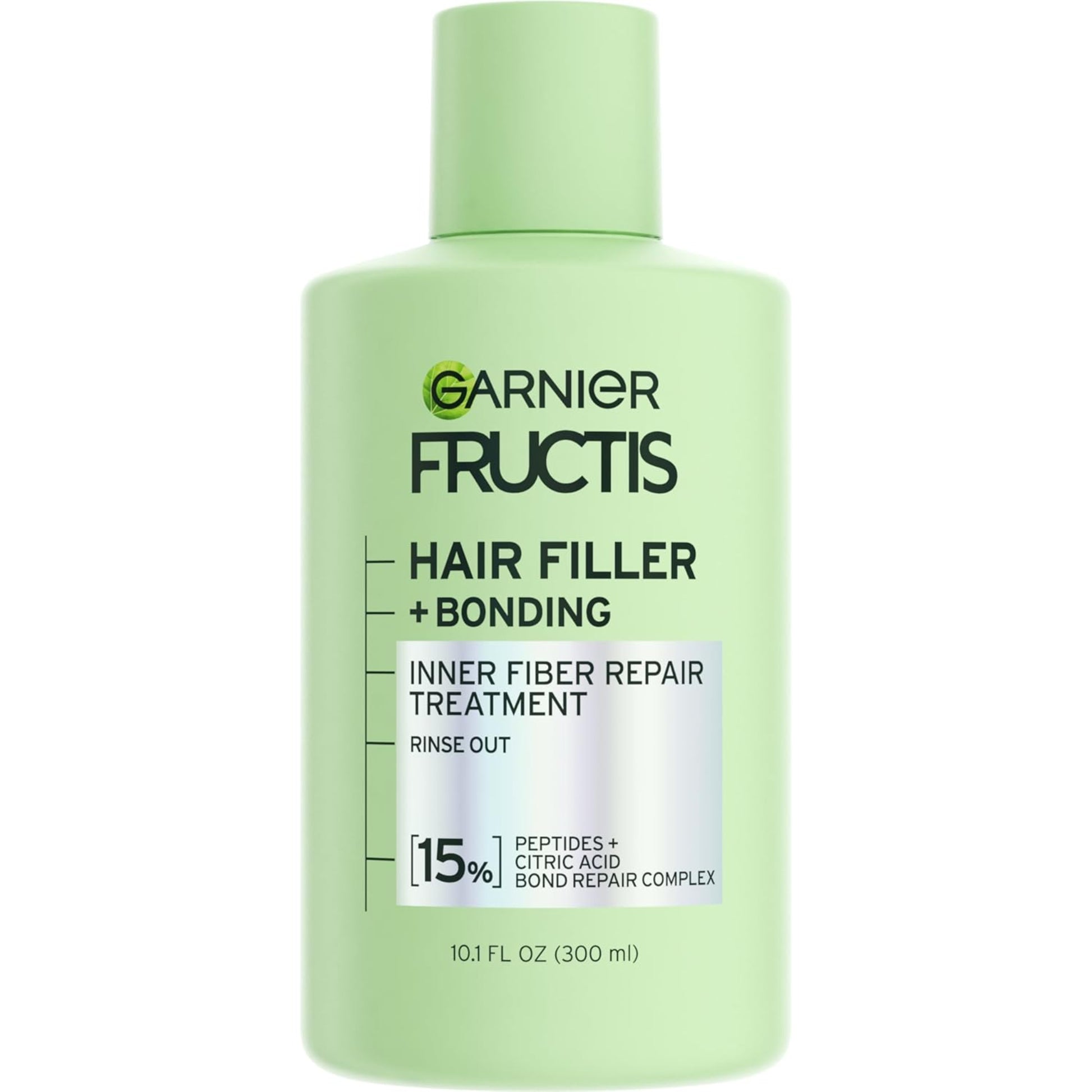 Garnier Fructis Hair Filler + Bonding treatment bottle on a white background