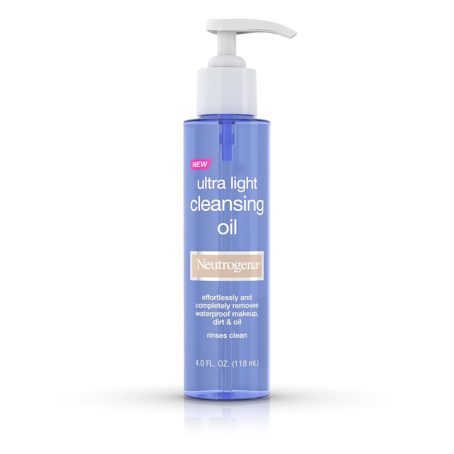 Neutrogena ultra light cleansing oil bottle on a white background