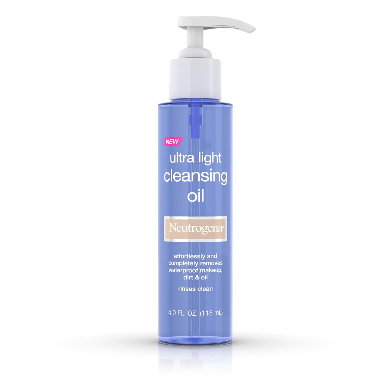 Neutrogena ultra light cleansing oil bottle on a white background