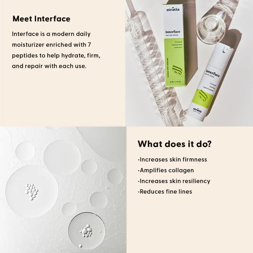 Stratia Interface Peptide Moisturizer Hydrating Barrier Repair Anti Aging Cream 50ml Stratia