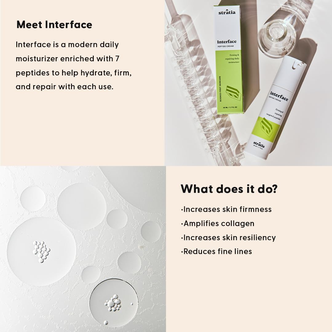 Stratia Interface Peptide Moisturizer Hydrating Barrier Repair Anti Aging Cream 50ml Stratia