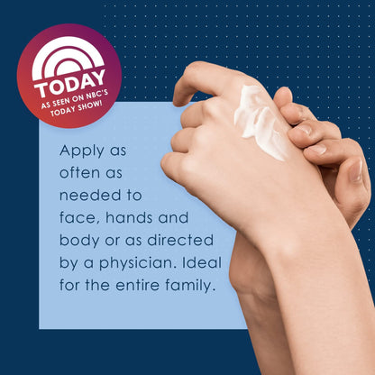 Hands applying cream with 'Today' show branding and product usage instructions.