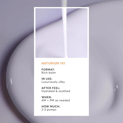 Naturium 101 product description card with a purple background