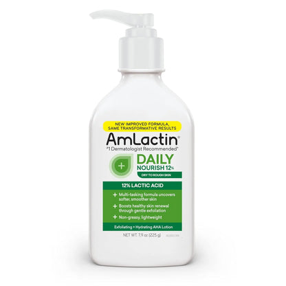 AmLactin Daily Nourish lotion bottle on a white background