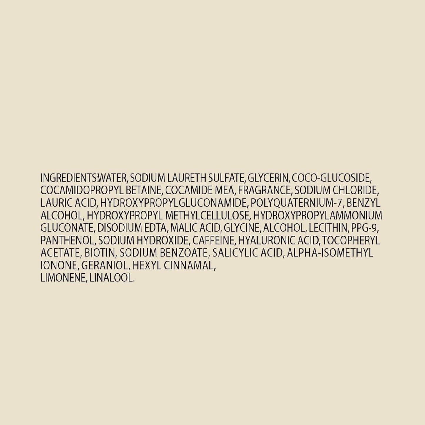 List of ingredients on a beige background