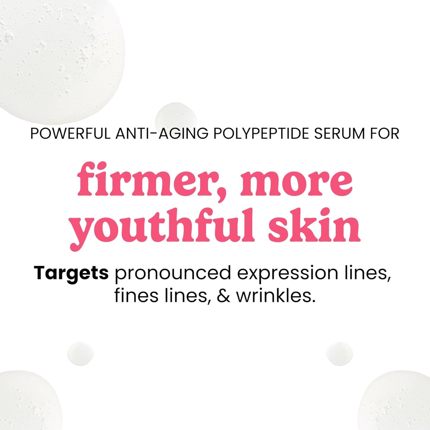 Advertisement for an anti-aging polypeptide serum with text and product imagery.