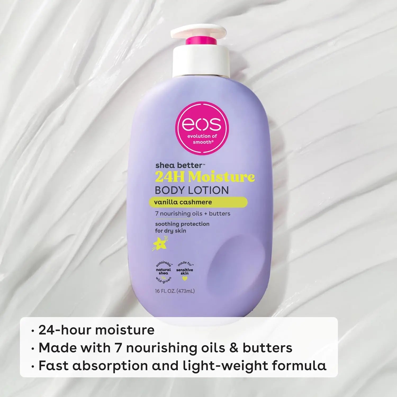 EOS Shea Better Body Lotion Vanilla Cashmere, 473ml - Antiaging Cosmetics