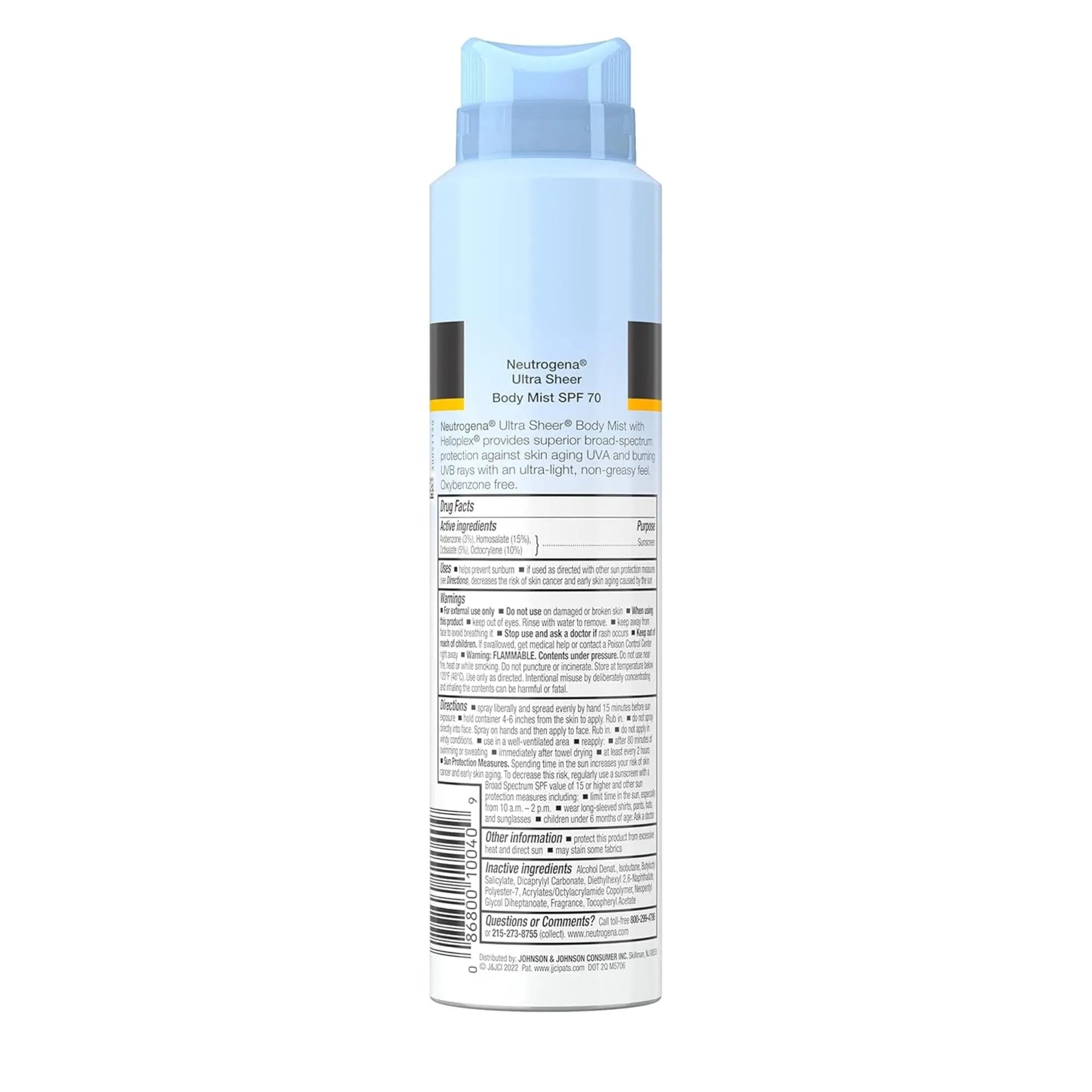 NEUTROGENA -Ultra Sheer Body Mist Sunscreen SPF70- 141gr Neutrogena