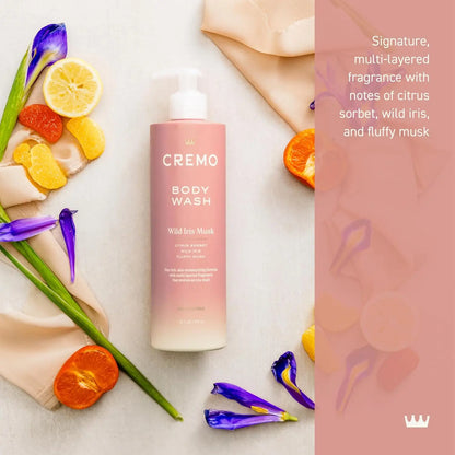 Cremo ,Wild Iris Musk Skin Moisturizing Body Wash for Women, 473ml - Antiaging Cosmetics