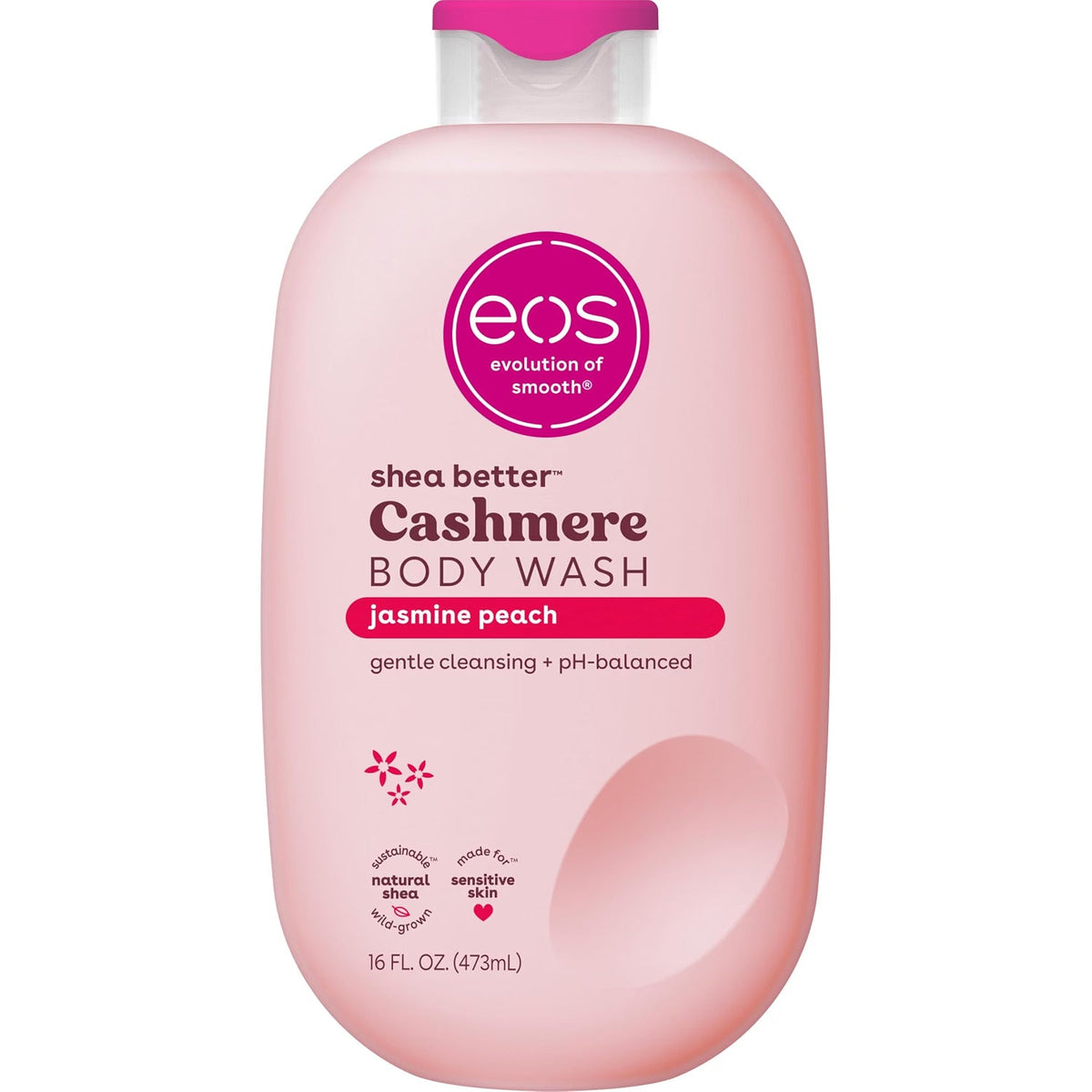 eos Cashmere Body Wash – Jasmine Peach, Moisturizing Shower Gel 473ml EOS
