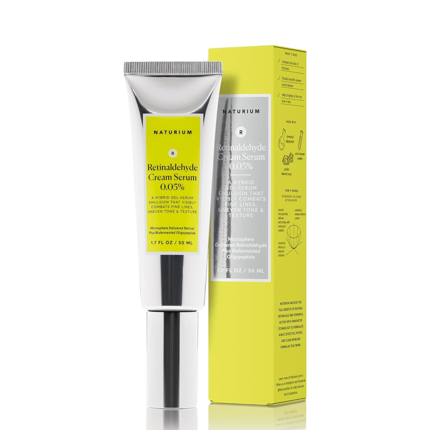 Naturium Retinol Cream Serum with packaging on a white background