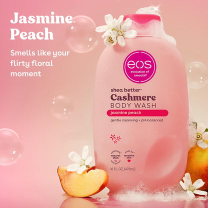 eos Cashmere Body Wash – Jasmine Peach, Moisturizing Shower Gel 473ml EOS