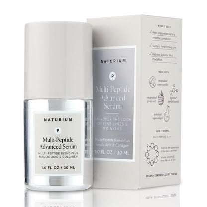 Naturium Multi-Peptide Advanced Serum with packaging on a white background