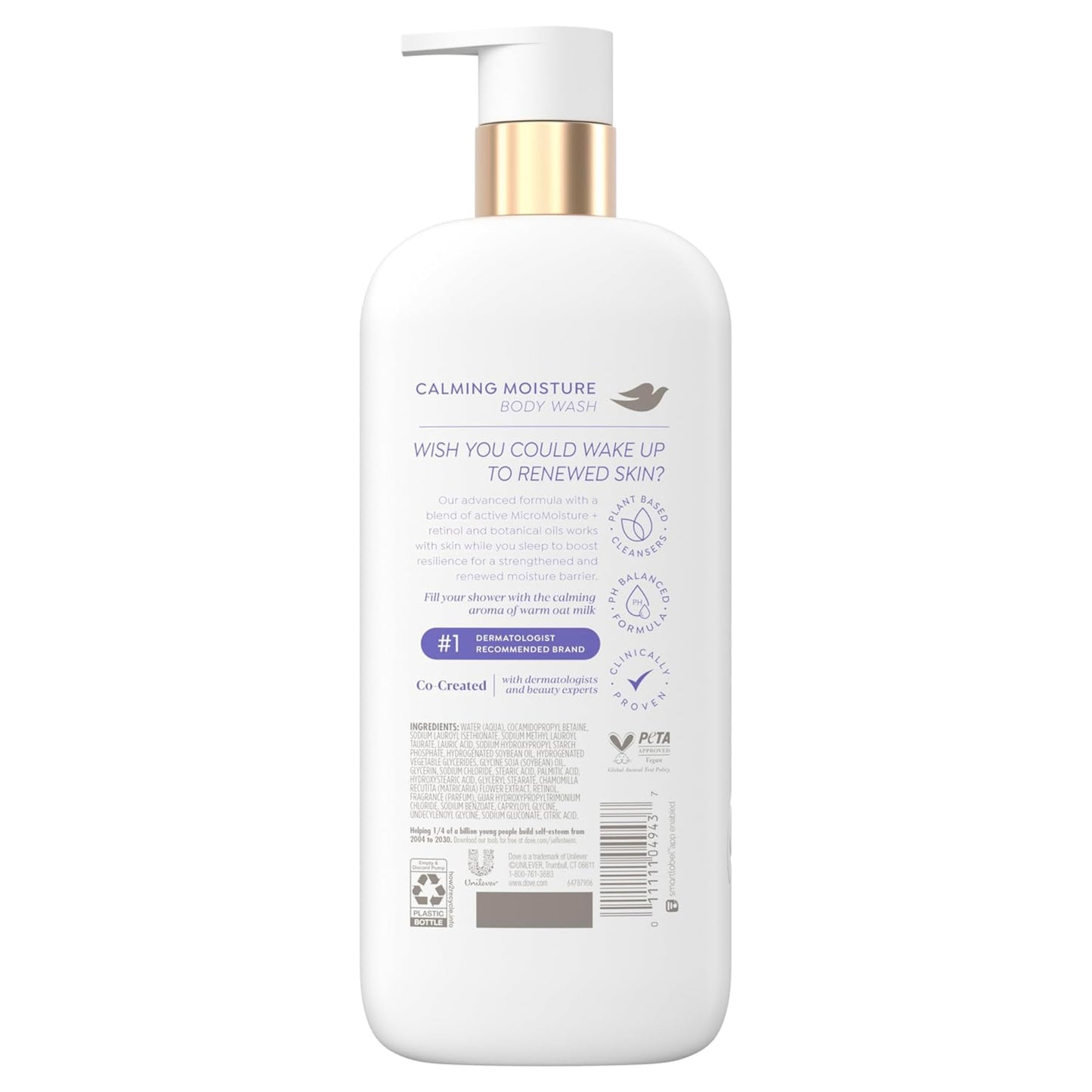 Dove- Serum Body Wash Calming Moisture renews skin with Retinol Serum -18.5 Fl Oz(547ml)