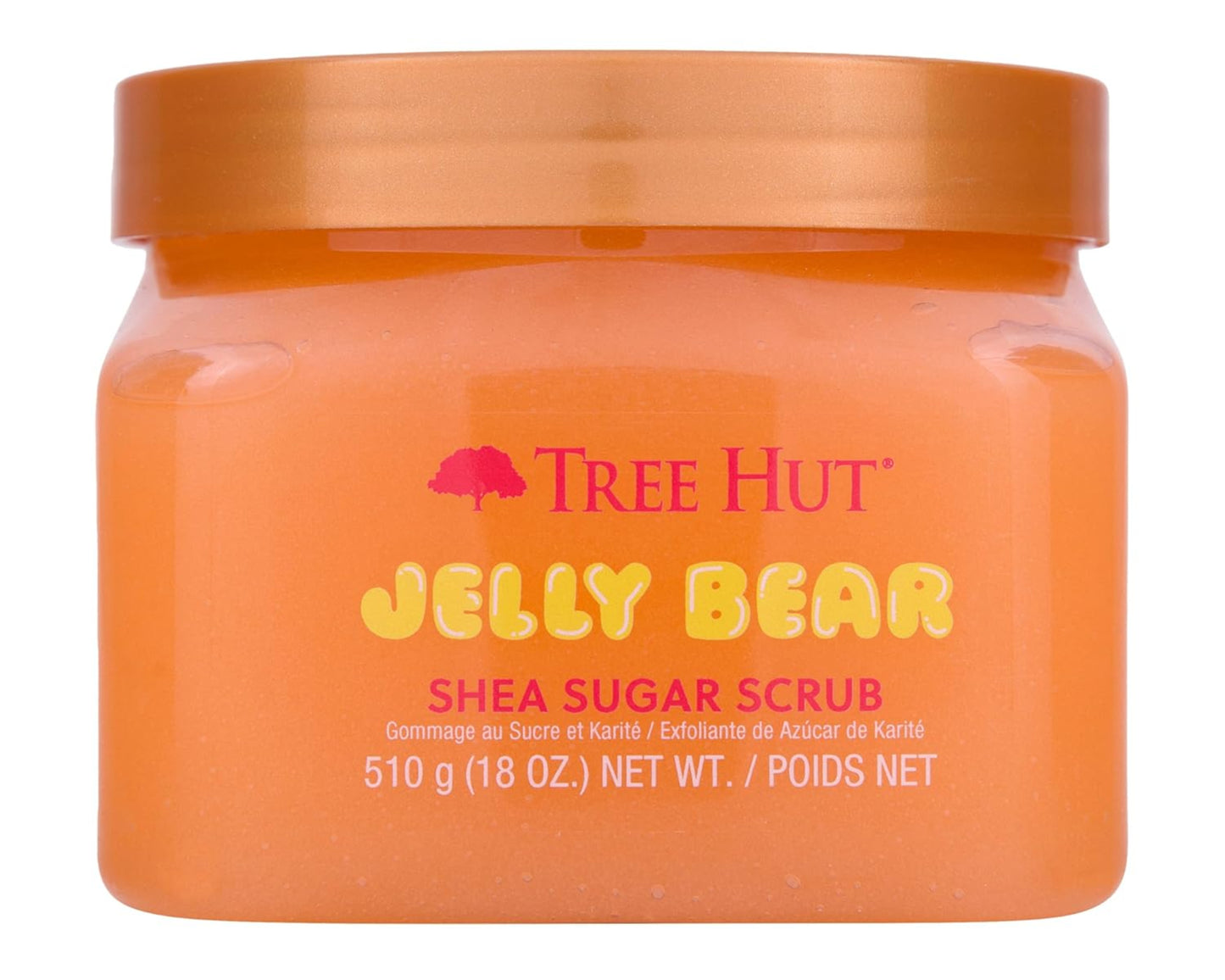 Jar of Tree Hut Jelly Bear Shea Sugar Scrub on a white background