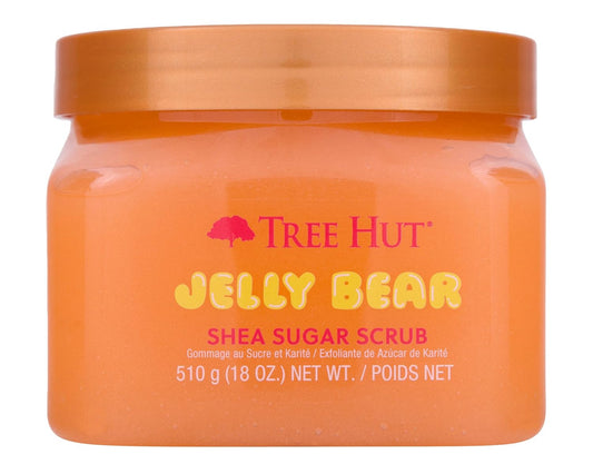 Jar of Tree Hut Jelly Bear Shea Sugar Scrub on a white background