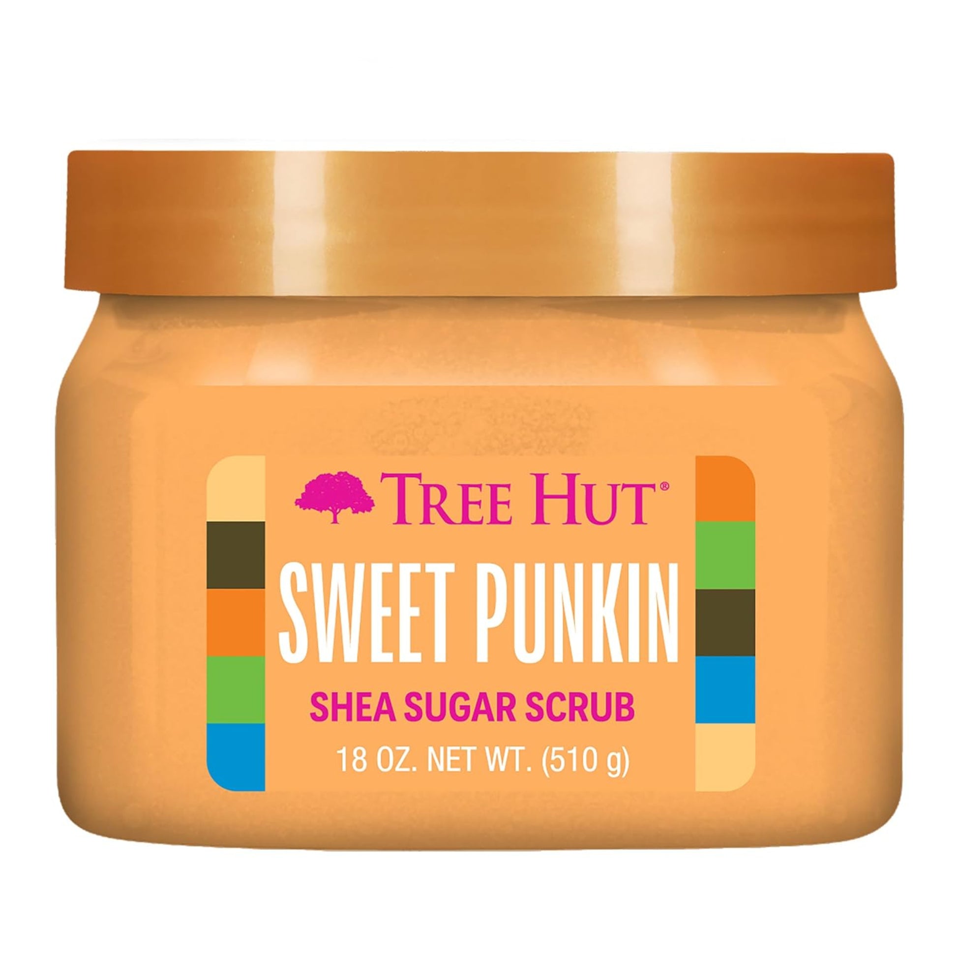 Jar of Tree Hut Sweet Punkin Shea Sugar Scrub on a white background