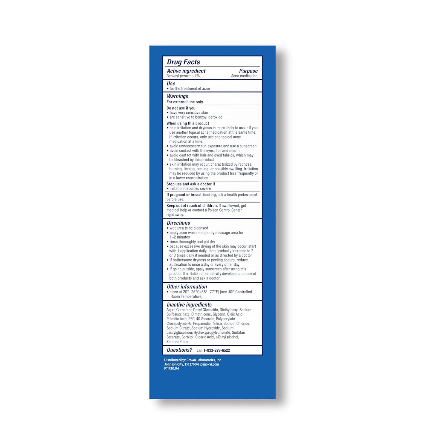 PanOxyl- Antimicrobial Hydrating Acne Creamy Wash, 4% Benzoyl Peroxide- 170ml