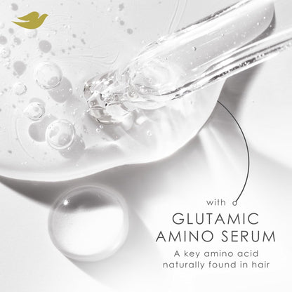 Glutamic amino serum with dropper on a white background