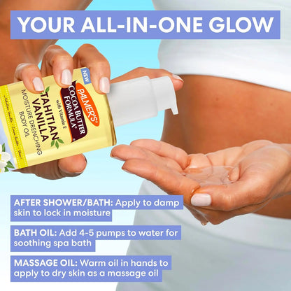 Palmer's Cocoa Butter Formula Body Oil, Moisture,Drenching Tahitian Vanilla,192ml - Antiaging Cosmetics