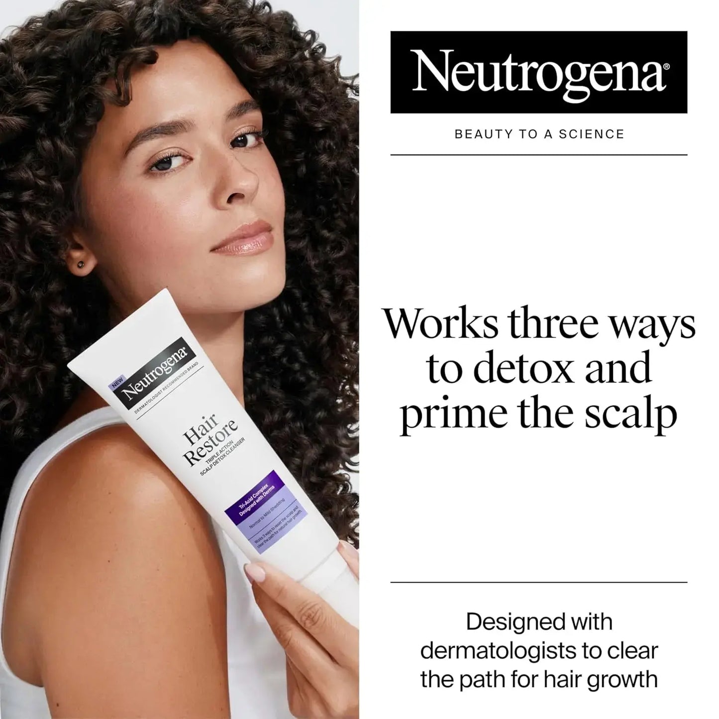 Neutrogena Hair Restore Scalp Detox Cleanser – Triple Acid Clarifying Scalp Treatment, Buildup Removal, Sulfate-Free, 236ml - Antiaging Cosmetics