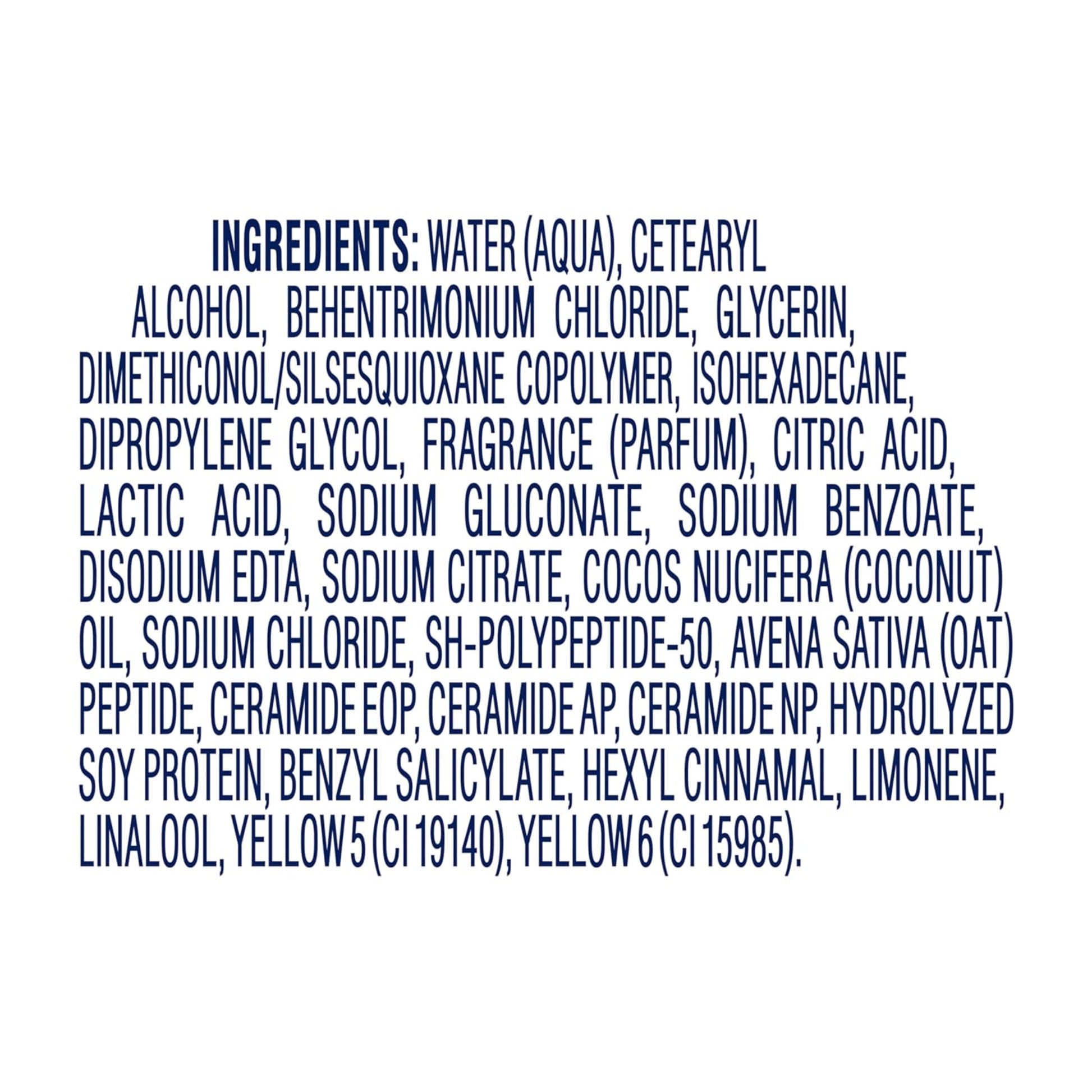 List of ingredients on a white background