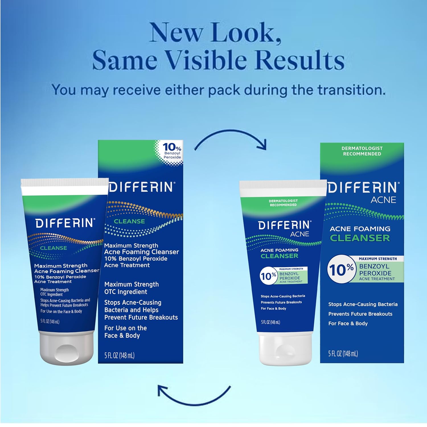 DIFFERIN ACNE Treatment 10, Treatment, Benzoyl peroxid, Cleanse Wash, 10% - 148ml DIFFERIN