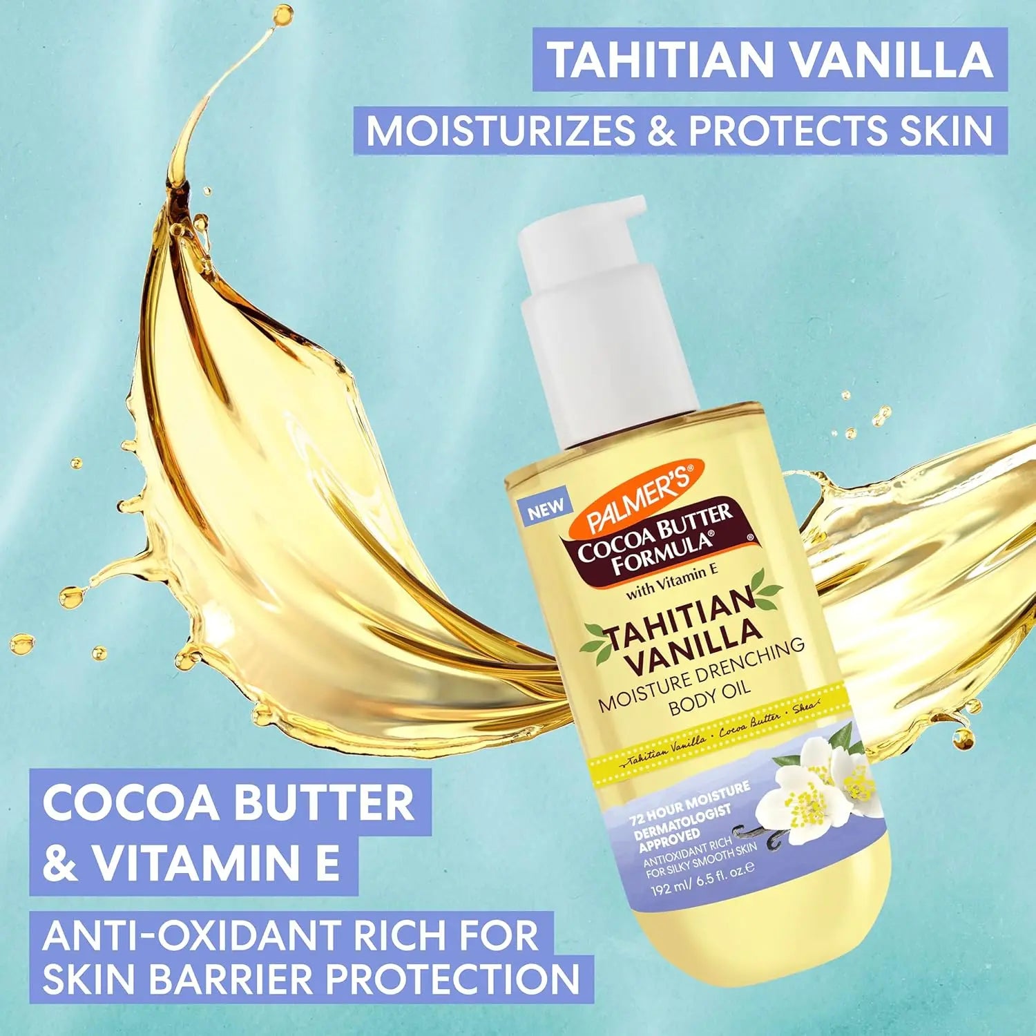 Palmer's Cocoa Butter Formula Body Oil, Moisture,Drenching Tahitian Vanilla,192ml - Antiaging Cosmetics