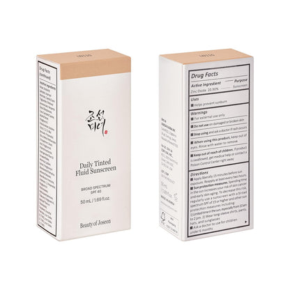 Beauty of Joseon Daily Tinted Fluid Sunscreen US edition , Mineral Sunscreen, SPF40 50ml
