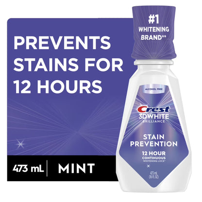 Crest 3D White Brilliance Stain Prevention Mouthwash Rinse -473 mL
