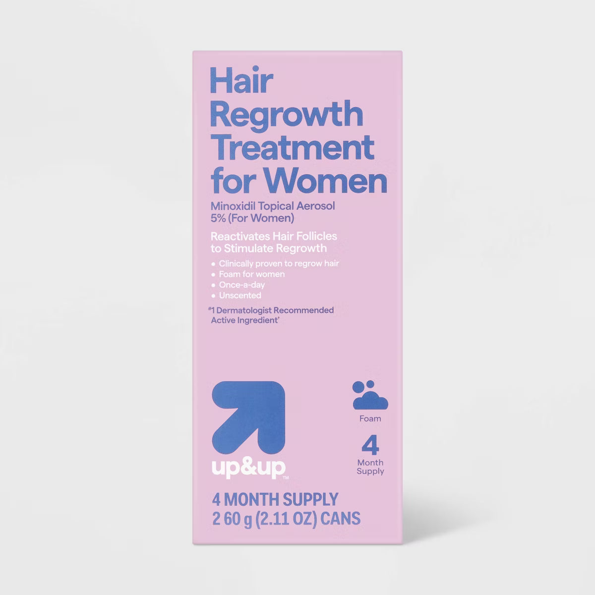 Target up&up™ Minoxidil 5% Hair Regrowth Treatment Foam for Women – Topical Aerosol 2 x60ml - Antiaging Cosmetics