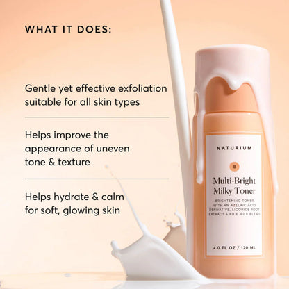 Naturium Multi-Bright Milky Toner with Azelaic and Rice- 120ml