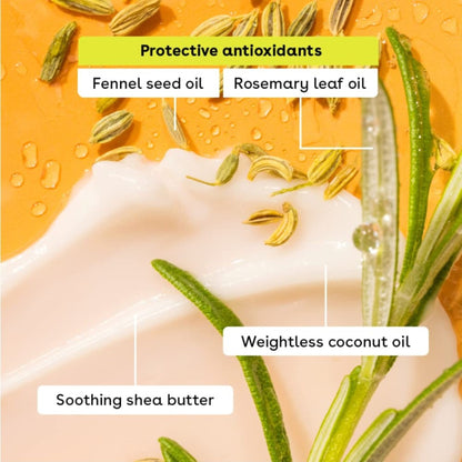 Product ingredients with labels on a textured background