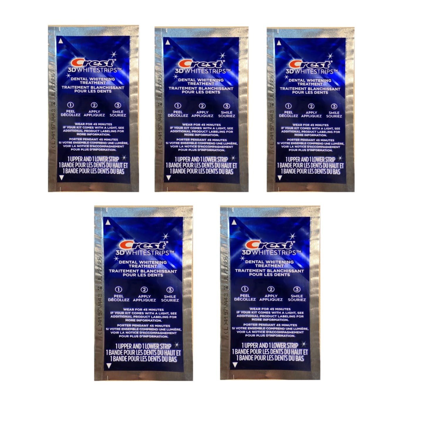 CREST 3D Whitestips, hasta un 20% más blanco, 5 tiras (5 usos) Efectos profesionales 