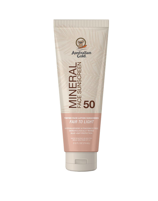 AUSTRALIAN GOLD- TINTED MINERAL Face sunscreen-74ml - Antiaging Cosmetics