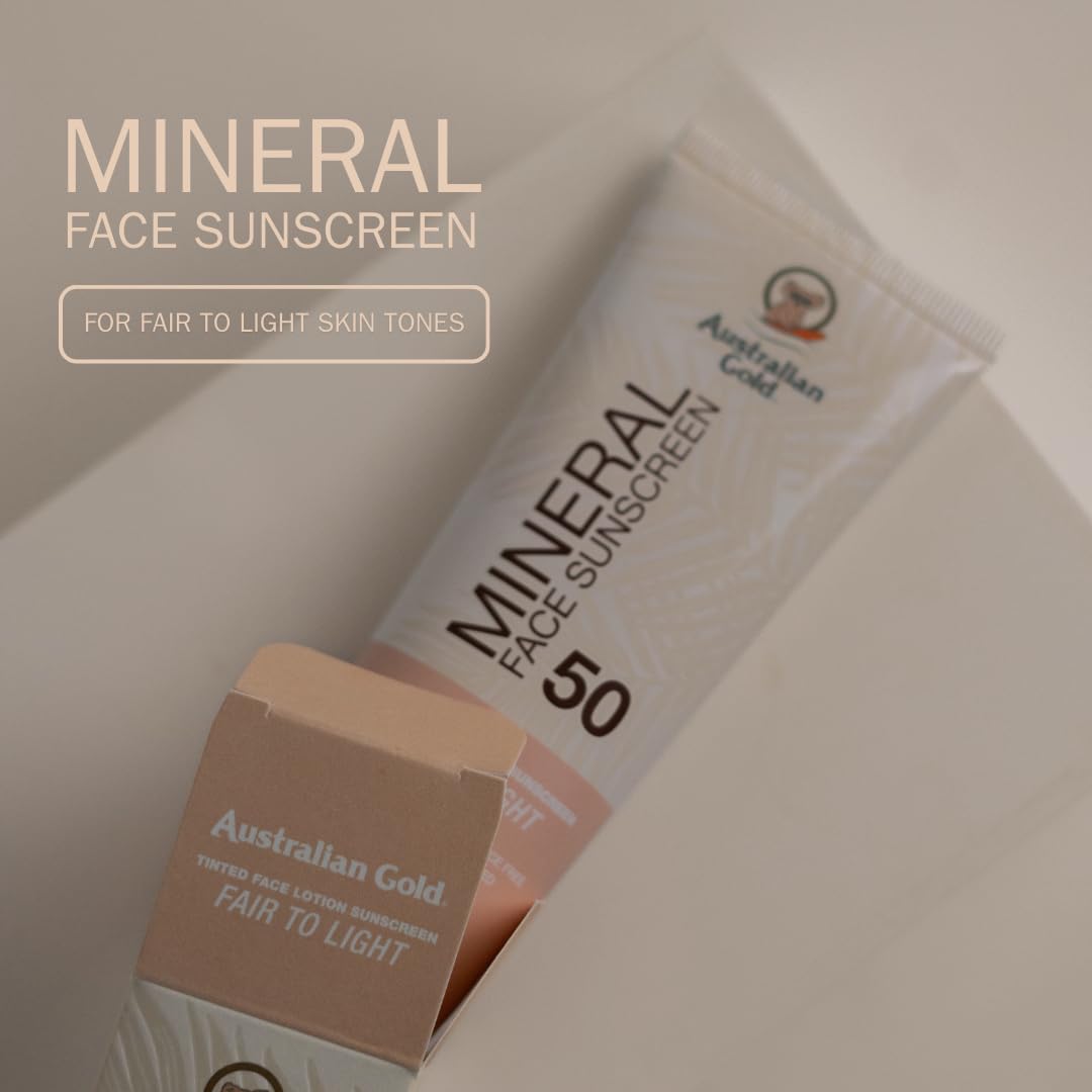 AUSTRALIAN GOLD- TINTED MINERAL Face sunscreen-74ml - Antiaging Cosmetics