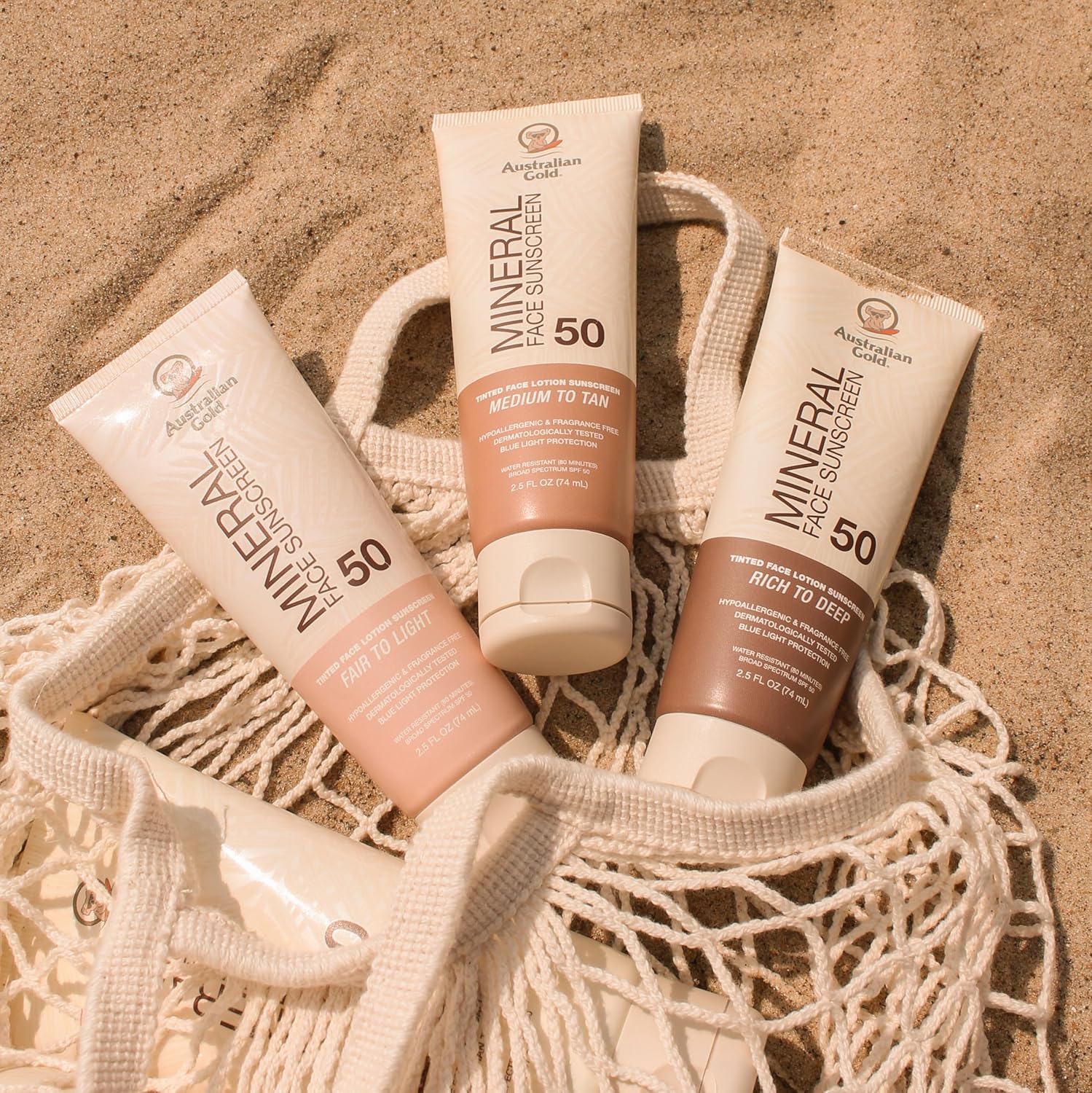 AUSTRALIAN GOLD- TINTED MINERAL Face sunscreen-74ml - Antiaging Cosmetics