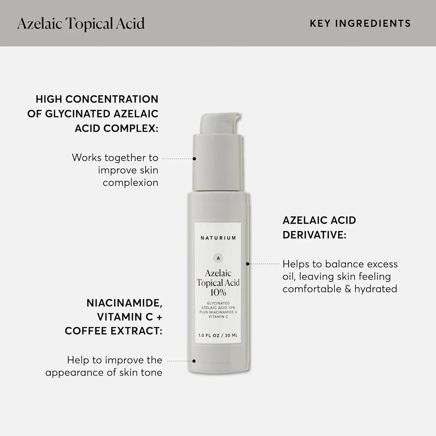 Azelaic Acid , Topical , by Naturium , 10% serum - 30ml - Antiaging Cosmetics